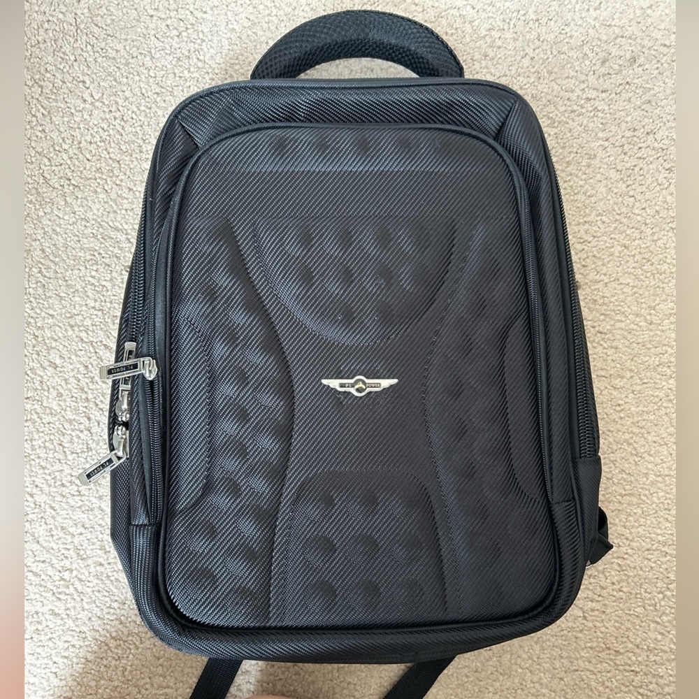 PL POWER  Black Textured Men's Backpack